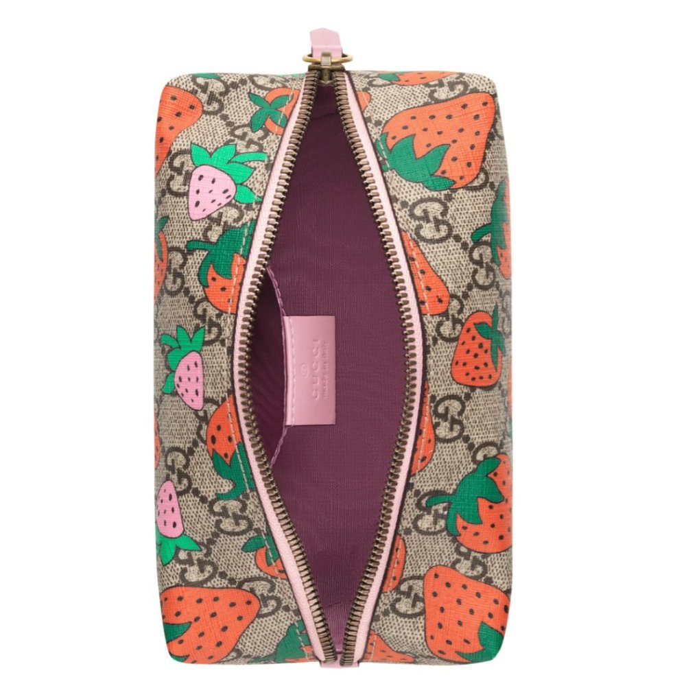 Gucci Strawberry GG Supreme Canvas Cosmetic Pouch ๐ ๐ - Picture 4 of 14